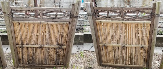 竹ガードを塗った竹垣の防カビ・防虫性能